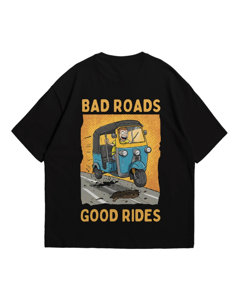 Funny Tuk-Tuk Driver Bad Roads Good Rides T-Shirt Design