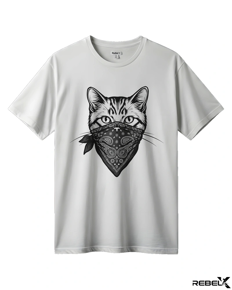 Bandit Cat T-Shirt – Cool Streetwear Rebel Cat Tee