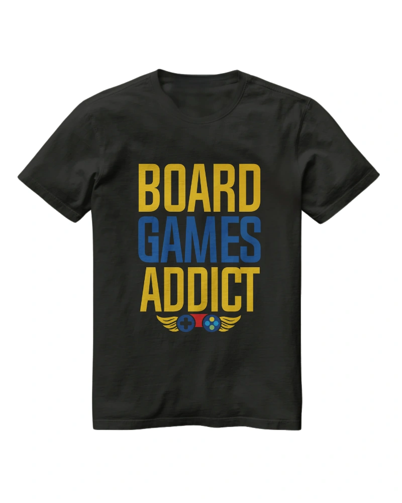 Board Games Addict Typography T-Shirt Design