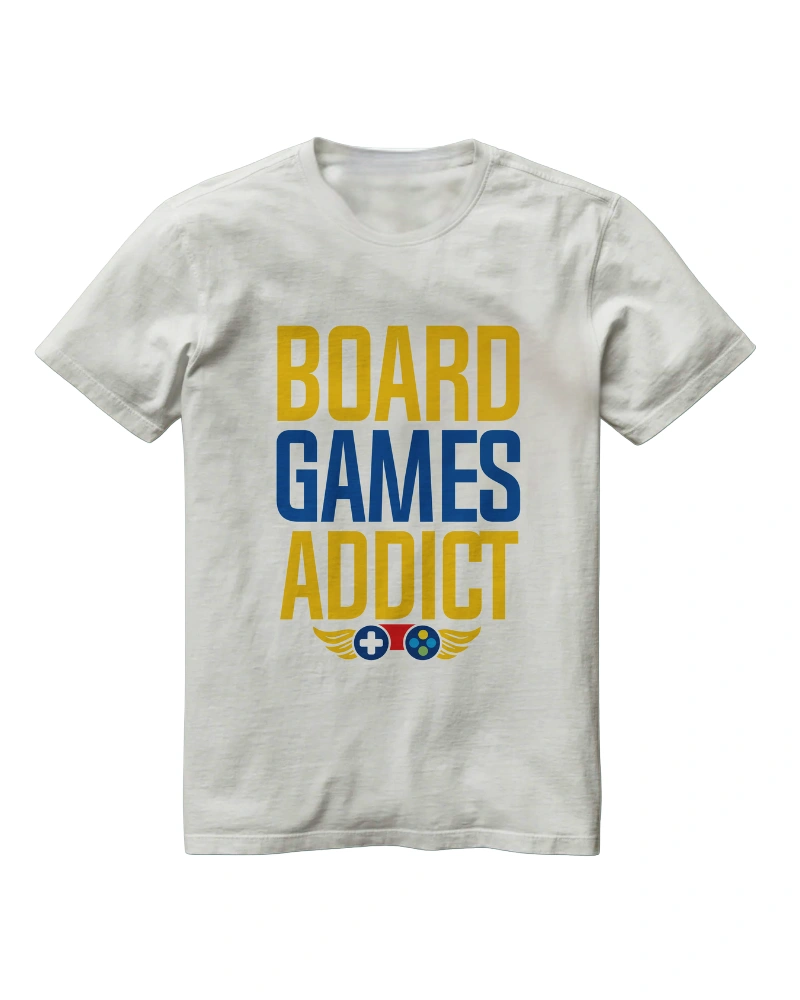 Board Games Addict Typography T-Shirt Design
