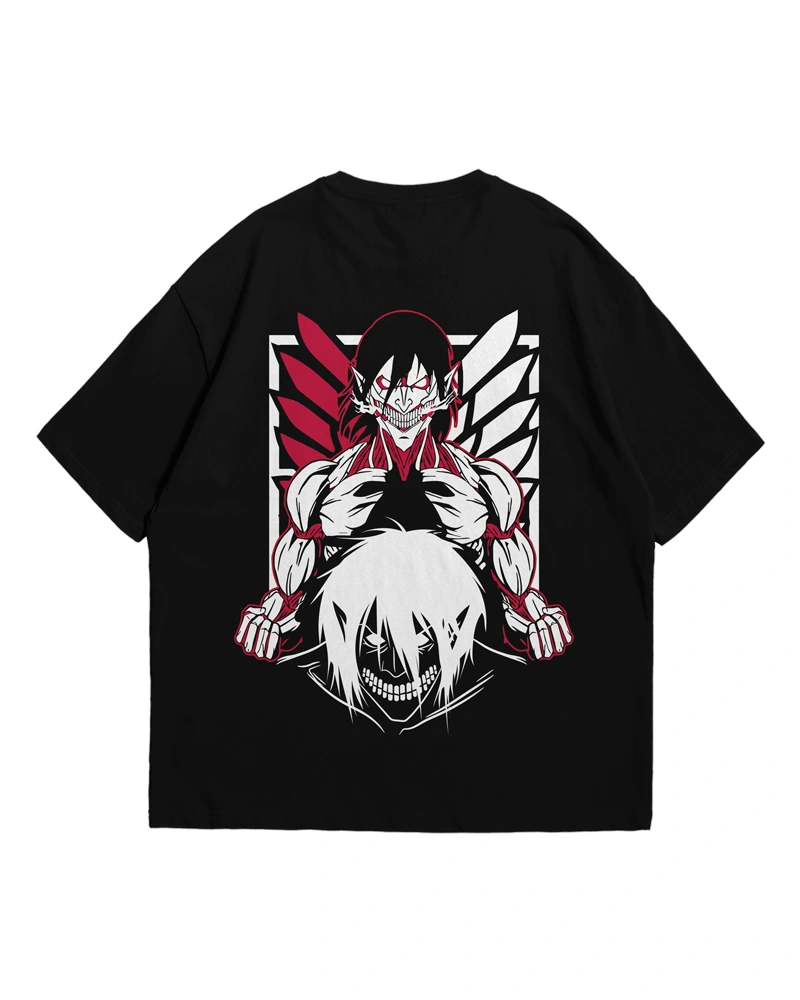 Crimson red warrior silhouette t-shirt design with blade details