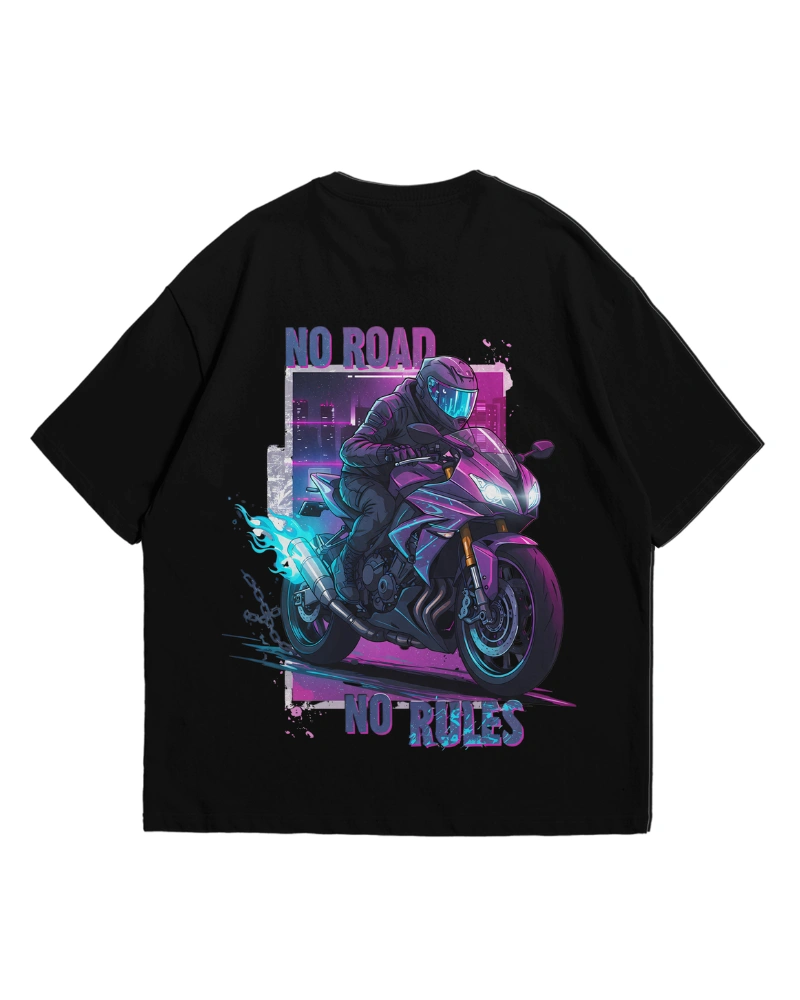 Cyberpunk Motorcycle Rider Graphic T-Shirt Design