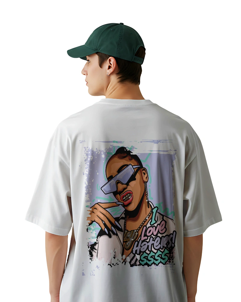 Bold “I Love Haters” Graphic T-Shirt with Street Style