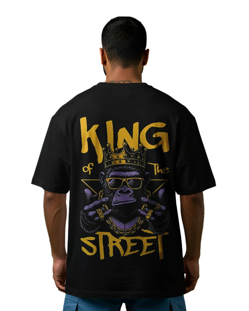 King of the Street Crowned Gorilla Urban Style T-Shirt Design