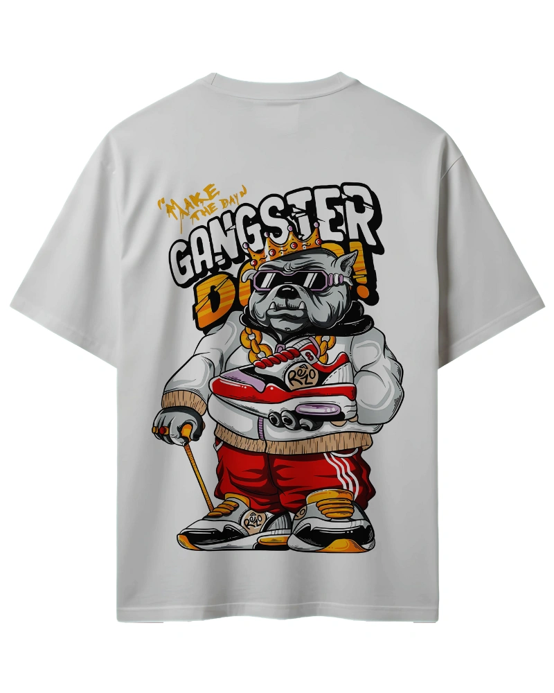 Gangster Bulldog Crowned Sneakerhead Urban Streetwear T-Shirt Design