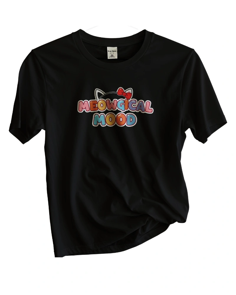 Meowgical Mood Kawaii Cat Oversized T-Shirt Design