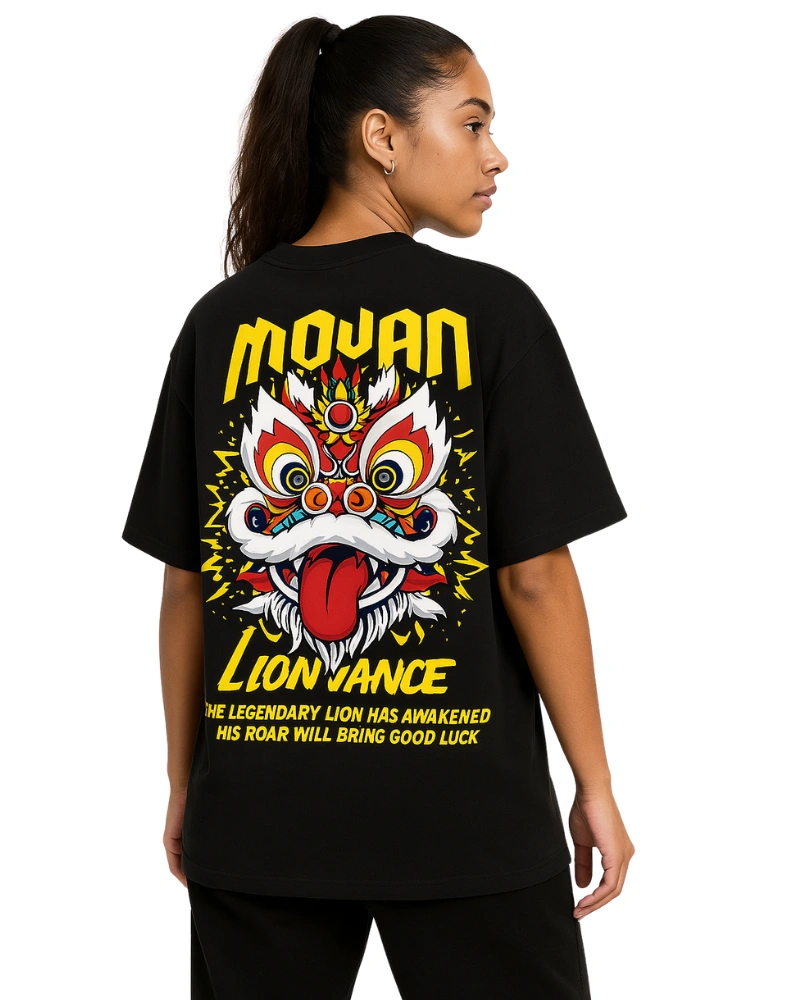 Mohan Lion Dance Oversized T-Shirt Design