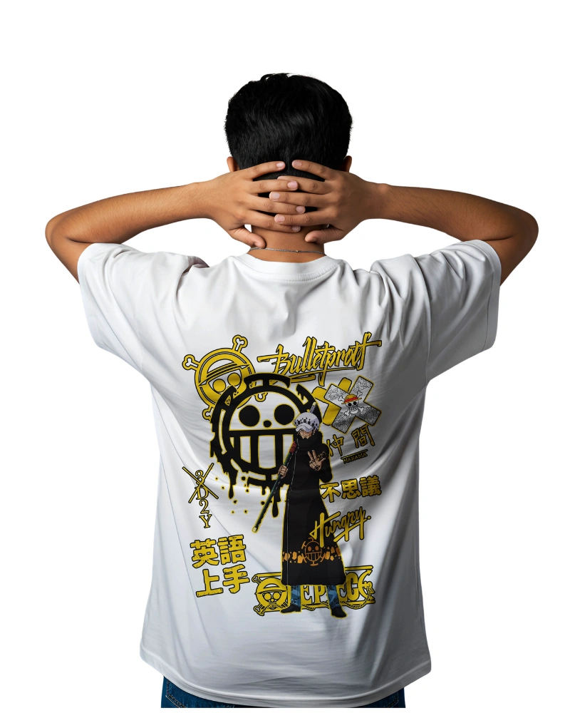 Trafalgar Law Heart Pirates One Piece Anime T-Shirt Design