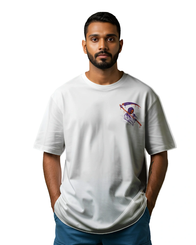 Reaper As Biker Gothic Oversized T-Shirt Design