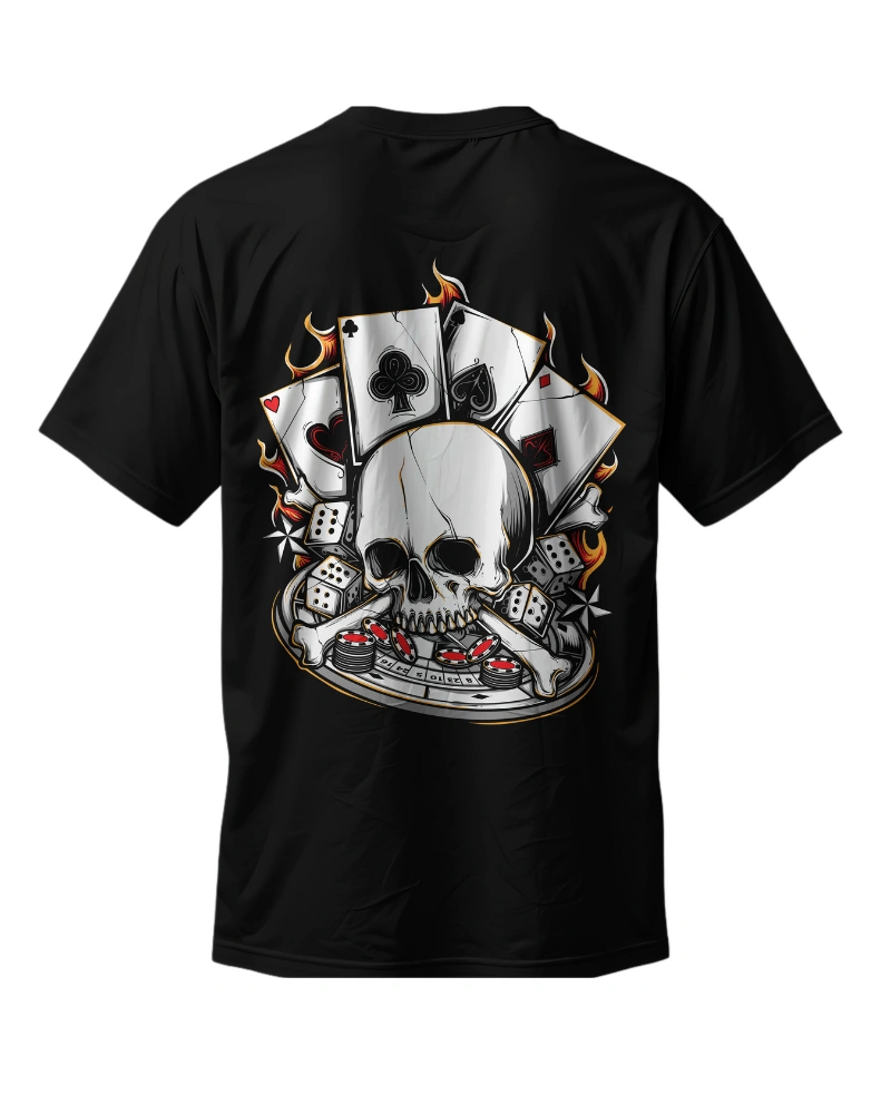 RebelX, Skull T-shirt, Streetwear Sri Lanka, Oversized Tee, Unisex T-shirt, Playing Cards Shirt, Edgy Fashion, Youth Clothing, Sri Lankan Streetwear