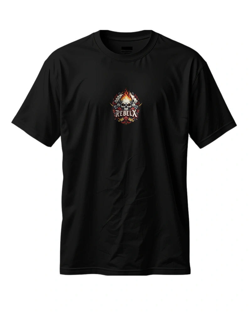 RebelX Skull and Cards Oversized Streetwear T-Shirt