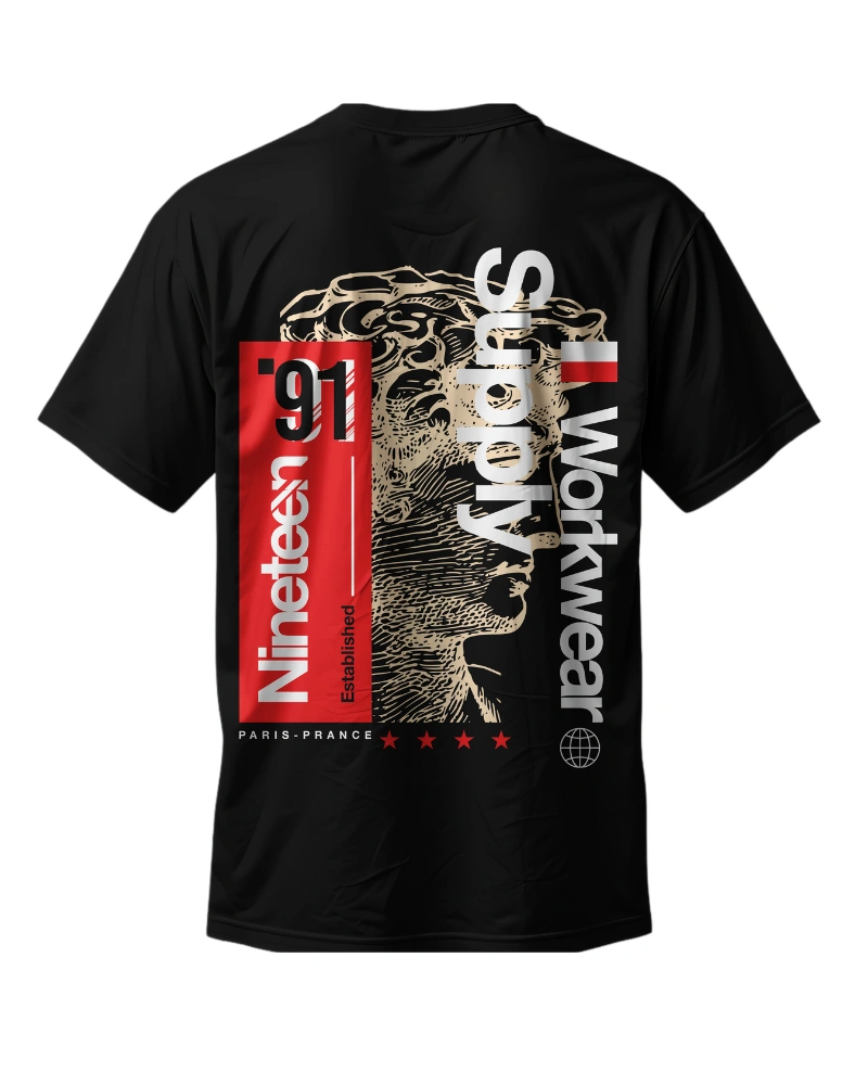 1991 Paris Vintage Oversized Streetwear T-Shirt Design